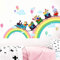 COVPAW® Wandtattoo Wandaufkleber Tiere in Zug Eisenbahn Regenbogen Baby Wandsticker Wandbild Bilder Babyzimmer Schlafzimmer Spielraum Deco Kind Jungen Mädchen (B)