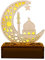Yizhet Ramadan LED Holz Lampe, Ramadan Laterne LED, Ramadan Dekoration Lichter, Dekoration Halbmond Star Lanterns für Eid Mubarak Geschenke Partys (19 * 14cm)