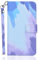 Aisenth Graffiti bunt Handyhülle für iPhone 5S/iPhone 5, Aquarellkunst Ledercase im Portemonnaie-Stil Handytasche Brieftasche Magnetisch Klapphülle Etui Schutz Flip Cover Book Case -Blau/Lila
