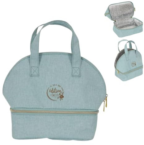NAWA Home & Work Bolsa Térmica 2 Compartimentos Porta Alimentos Hermética Bolsa Isotérmica | Bolso Nevera Térmica Tela para Llevar con estilo su Comida Almuerzo para Adulto Niños Oficina Playa Viaje