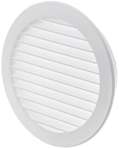 Ø 125mm Weiß Rund Kunststoff Lüftungsgitter - Abluft Zuluft Gitter