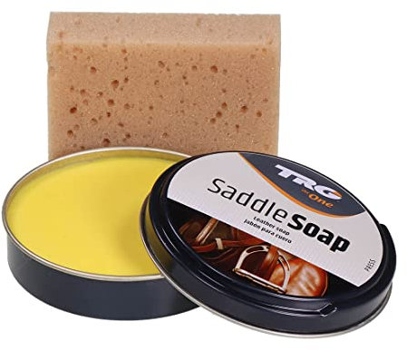 Langlauf Schuhbedarf TRG Saddle Soap Sattelseife 100g & Reinigungsschwamm zur Lederpflege - Sattelpflege einfach und günstig