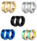YATEICBC 10 pièces Non-Piercing Boucles d'oreille Clip d'oreille Faux Anneaux d'oreille pour Hommes et Femmes, en Acier Inoxydable, 5 Couleurs