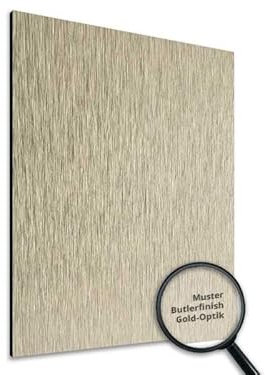 NORILIVING Muster Duschrückwand Fliesenersatz Dusche 20x29 cm Butlerfinish gold | Duschwand ohne Bohren | Aluverbundplatte 3 mm