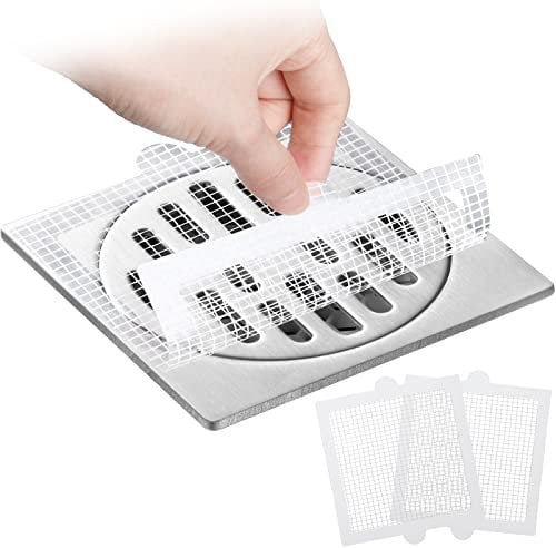 GeeRic Coladores de desagüe Desechable, 30pcs, Atrapa Pelos Ducha Cuadrado para Ventosa, Fregadero, Tapa de bañera, colector de Cabello, Accesorio para Cocina