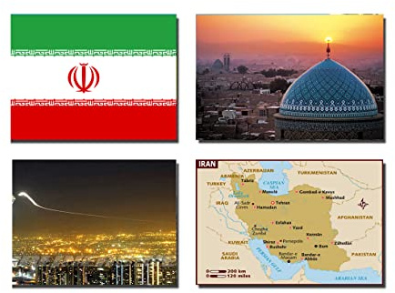 SET OF 4 IRAN FRIDGE MAGNETS – IRAN FLAG IRAN MAP IRAN ATTRACTIONS