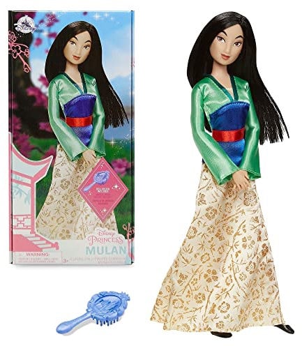 Disney Store Offizielle Mulan-Puppe für Kinder, 29 cm, vollbewegliche Puppe im Satinkleid mit ausgearbeiteter Haarbürste, geeignet ab 3 Jahren