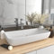 HOMIUSE Lavabo de Luxe Rectangulaire Blanc Mat 71x38 Cm CéRamique Vasque à Poser Salle de Bain Lavabo Salle de Bain Lavabo Wc Lave-Mains éVier-Lavabo à Poser Sur Meuble Lavabo sur Table
