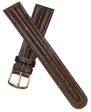 Dcasmo group Cinturino per Orologio da Uomo in Vera Pelle Marrone Scuro 18 mm New Old Stock 1960 1970 - Bracciale Vintage Originale con Pancia Centrale - Strap di Orologeria Antica