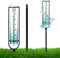 Luter Pluviomètre Extérieur, Échelles Nominales de 6 Pouces/15,2cm Pluviomètre de Jardin Exterieur en Verre avec Piquet et Porte-Tube en Métal Amovible Rain Gauge pour Cour Pelouse Jardin Clôture