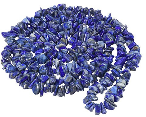 Lebensquelle Plus Splitterkette | Endlos ohne Verschluss | 80-90 cm lang | Edelstein Splitter Kette (Lapislazuli)