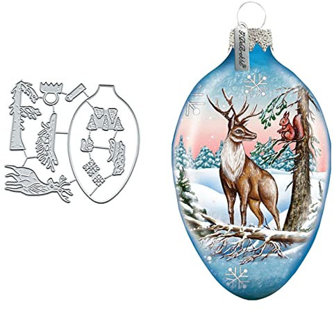 Yeyert Stanzformen Metall Stanzschablone Frohe Weihnachten Schneeflocke Schlitten Stanzformen DIY Scrapbooking Dekorative Prägepapier Scrapbooking Kartenherstellung