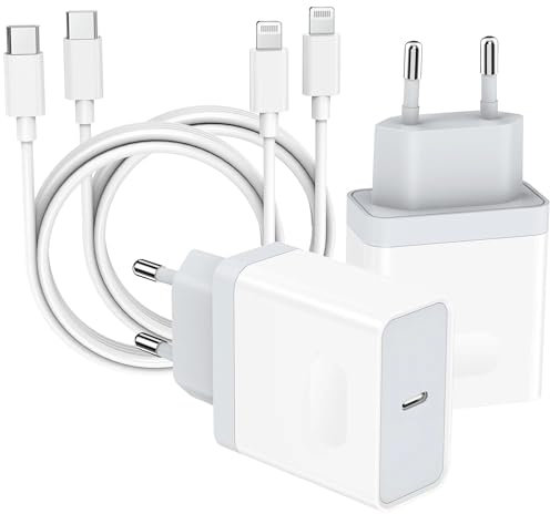 Ladegerät 25W and Ladekabel 2M für iPhone 14/14 Plus/14 Pro/14 Pro Max/13 12 11, Schnellladekabel 4-Pack USB C Netzteil Stecker Power Adapter Schnellladegerät Netzstecker Kabel Nisiyama