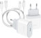 25W Cargador Carga Rapida para iPhone 14/14 Pro/ 14 Pro MAX/ 14 Plus/ 13 12 11 SE XS XR X 8 7 6 6S, iPad, 4-Pack USB C Rápida Enchufe y 2M Cable Charger Adaptador 6FT Cabezal Nisiyama