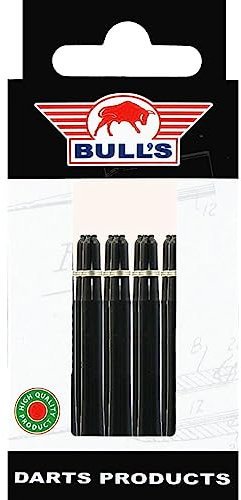 BULL'S Entfesseln Sie Ihr Dart-Potential Nylon The Original 5 Pack Black Long Shafts | Extra Länge für verbesserte Leistung | 66mm