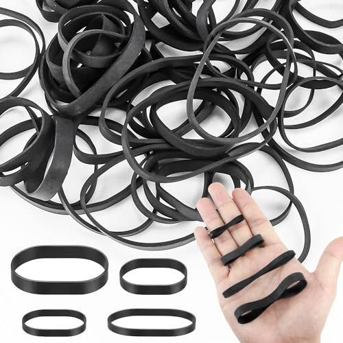 80 Piezas Gomas Elásticas 4 Tamaños Negras - Anillos de Goma Pesados Tácticos para Supervivencia de Camping
