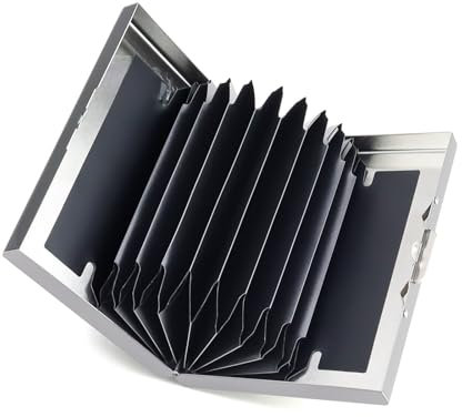 DEANKEJI Protection Carte Bancaire, Card Holder avec 10 Emplacements pour Cartes, Porte Carte Bancaire Antivol, Etui Carte Bancaire en Acier Inoxydable avec Boucle