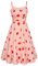 Belle Poque Sommerurlaub Strandkleid Hübsches Retro-Sonnenkleid mit Erdbeer-Print Picknick Tea Party A-Linie Kleid BP0928-03 L