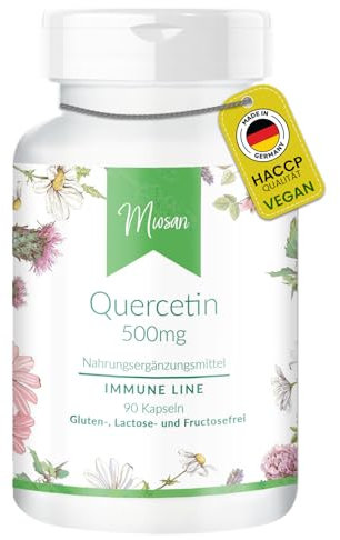 Quercetin 500mg - IMMUNE LINE - 90 Kapseln - Hochdosiert - 100% Vegan – Herstellung & Laborprüfung in Deutschland | MIOSAN® CLUB - Exklusives Wohlbefinden