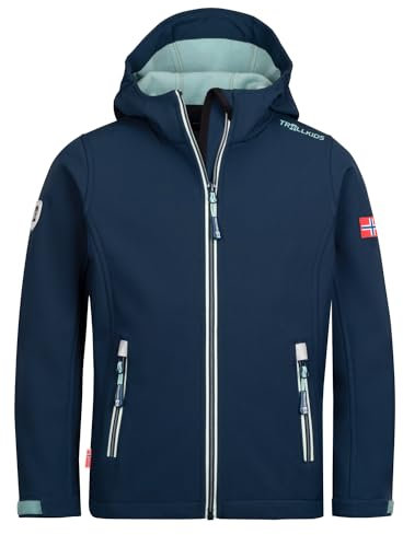 Trollkids Kinder Softshell Jacke Trollfjord, Dunkelblau, Größe 98