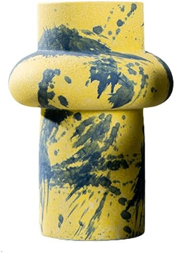 Dekorative Vasen für die Dekoration, Moderne Keramik-Graffiti, handbemalte Vase, Wohnzimmer, Blumenarrangement, handgefertigter Behälter, Veranda, Tischdekoration, Ornamente, 21,8 cm, Blumenvasen,