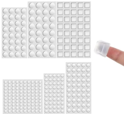 304 Pieces Clear Rubber Feet Bumper Pads, Buffer Pads Adhesive Rubber Feet, 6 Size Cabinet Door Bumpers - Round, Hemispherical, Square Noise-Dampening Bumpers for Drawers, Glass Non Slip