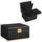 SONGMICS HOME ANAH Collection - 2-Tier Jewellery Box with Mirror, Jewellery Organiser, Removable Tray, PU Surface with Stitching, Floating Effect, 21.5 x 24 x 13.5 cm, Gift Idea, Ink Black JBC182B01