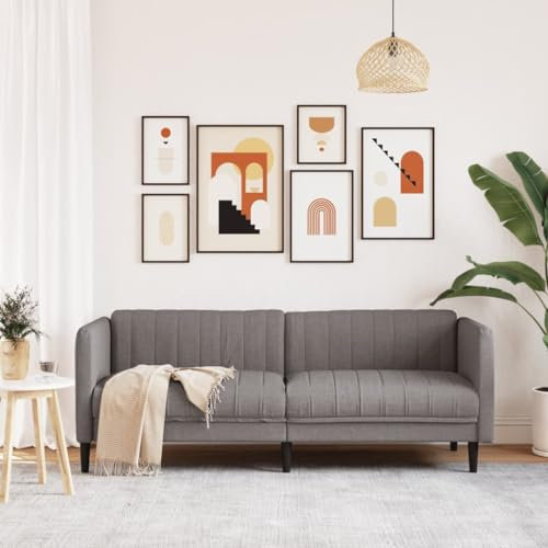 Homgoday Sofa 3-Sitzer Loungesofa Polstersofa mit Armlehnen Gästesofa Modern Couch 3er Sitzsofa Doppelsofa Sitzmöbel Sofa für Wohnzimmer, Schlafzimmer Taupe Stoff