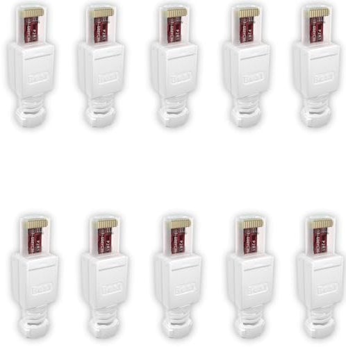 Germany B.e.s.t 10x Network Connectors RJ45 CAT6 Tool-Free - Tool-Free LAN UTP Cable Connector for CAT5, CAT6, CAT7 - Suitable for Installation and Patch Cables