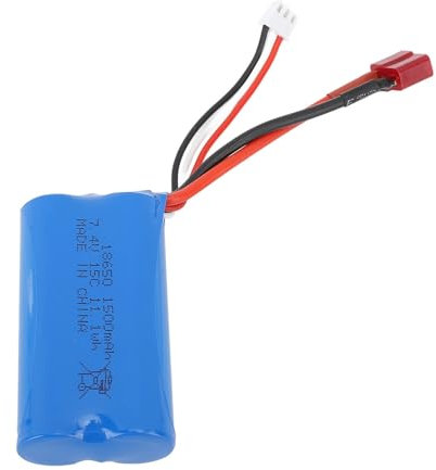 SPYMINNPOO Batterie de Voiture RC 1500 MAh, Batterie Lipo 7,4 V 15C avec Connecteur en T pour Voiture RC WLtoys 12428 12423