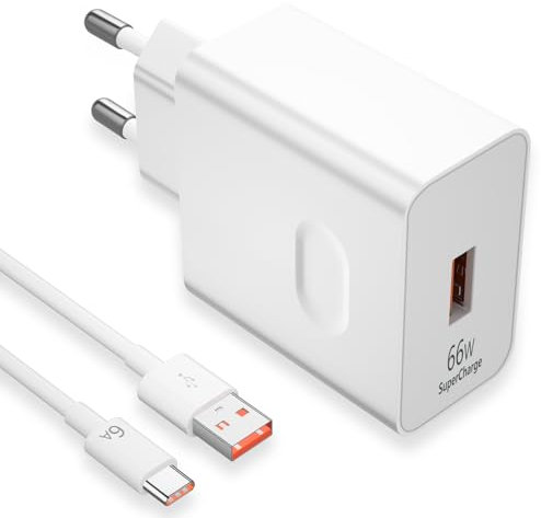 66W Supercharge Chargeur Rapide pour Honor 200 Lite 400 Magic7 Lite,66W Supercharge Chargeur avec 6A Câble USB C 1m pour Honor Magic6 6Pro Magic6 Lite Honor 90 400 Lite 200 Pro X6b X8b Pad X8a X9