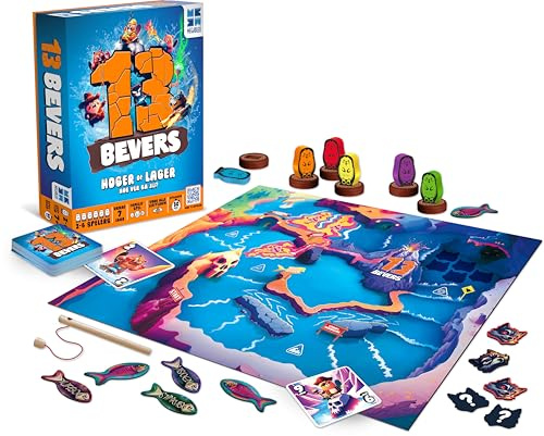 Megableu - 13 Bever - Abenteuerliches Brettspiel - Familienspiel und Partyspiel - Strategisches und schnelles Kartenspiel - Spannend und Spaß für die ganze Familie - Ab 7 Jahren - 2 bis 6 Spieler