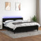 qohoio Boxspringbett mit Matratze & LED Bett Boxspringbett Bett Mit Matratze Polsterbett Schlafzimmer MöBel Schwarz 180x200 cm Stoff - 3133175