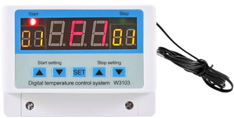 Contrôleur de Température, Régulateur de Température Numérique Thermostat pour Reptiles avec Affichage LED 5 Boutons Faciles à Utiliser Contrôleur de Température (30A et DC24V)