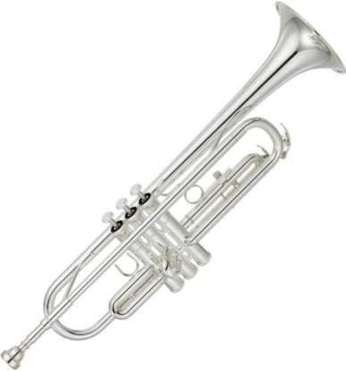Amilav Collections Standard TRUM-2422 Ensemble de trompettes en si bémol argenté – Trompettes pour joueurs débutants ou avancés avec étui rigide, embouchure 7C, huile de valeur, gants – Instruments de