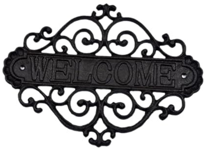 Colcolo Panneau de Bienvenue en Fonte, étiquette de Bienvenue Vintage décorative pour Porte d'entrée Suspendue, Plaque de Maison pour Jardin, café, Cour, Bar