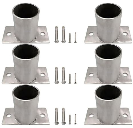 GFLPSQIA Post Base 2x2 4x4 6x6 8x8 Wood to Concrete, Strong Tie Post Sleeve Surface Mount Kit/Porch Mailbox Fence Column Protector/Round Anchor, 2/3/ 4/5/ 6/10/ 12 Pcs(6pcs,Dia 150 mm/5.9 in)