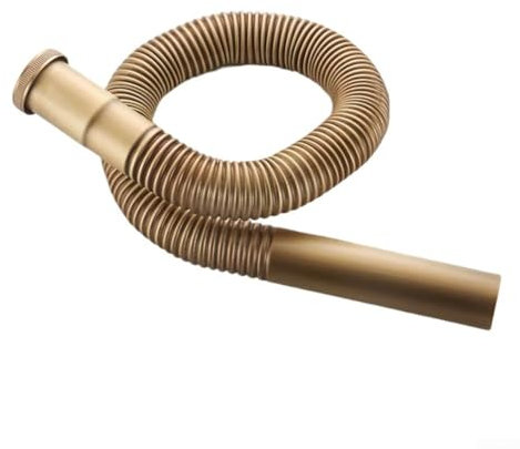 YUANGANG Tubo di scarico flessibile in ottone, 80 cm, espandibile, per bagno, cucina, lavandini, lavelli da cucina, testa piccola da 30 mm