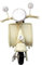 Generico Modellino Moto Vespa d’Epoca Vintage in Metallo, da Collezione in Stile Retro Antico in Scala con Lunghezza 12x10 cm Colore Bianco Sporco con Bandiera Italia
