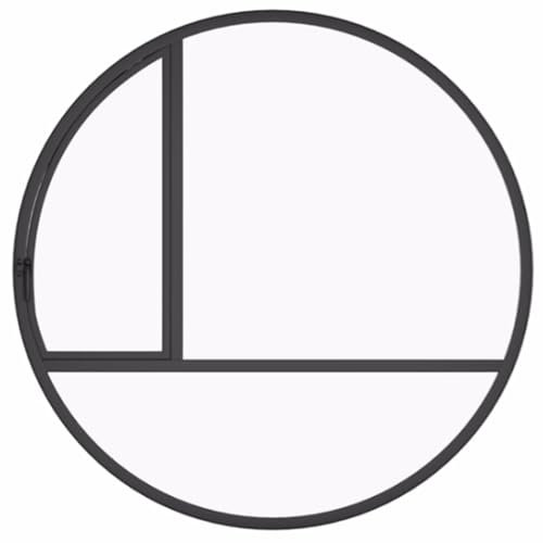 Finestra in ferro e vetro Finestra a tettoia, Incassata Rotonda A battente Finestra a oblò, Chiudibile a chiave Finestra per casa Con maniglia Per soffitta Garage Cantiere, Spessore 3 cm(Diameter: 50c