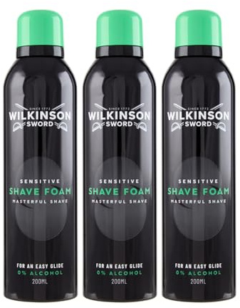 Wilkinson Sword Sensitive Shave Foam, 200ml, Pack of 3
