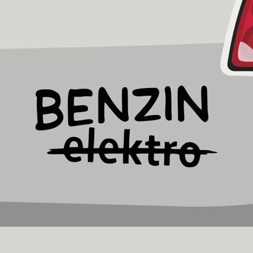 Stickerfreaks Aufkleber - Benzin Elektro Nein Umwelt - Sticker, Folienaukleber für Auto, Motorrad, Fahrrad, Laptop, LKW (14x6,5cm | Enzian)
