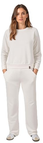 VIVISENCE Loungewear Damen Trainingsanzug Set Lockerer Schnitt Rundhals Freizeitanzug Mit Taschen 9205