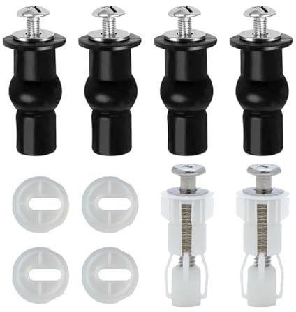 10 Piezas Fijación de Inodoro, Tornillos para Asiento de Inodoro, Tornillos de Expansion WC, Tornillo de Goma para Montar y Fijar Tapas de Inodoro (B)