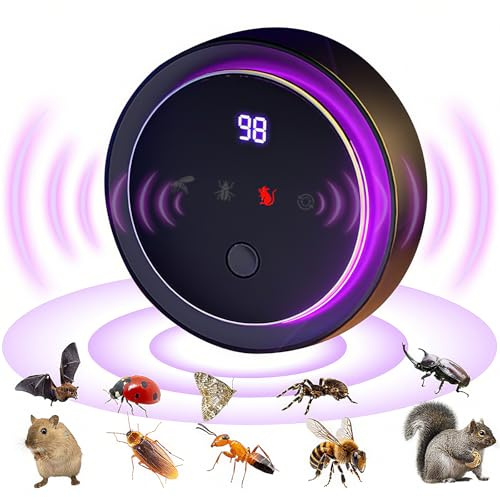 OBEST Répulsif à Ultrasons pour Souris,Couverture Ultrasonique à 360°,Répulsif Anti-Moustiques Intelligent Portable,Peut Repousser Souris,Cafards,Convient aux Cours,Entrepôts et Cuisines