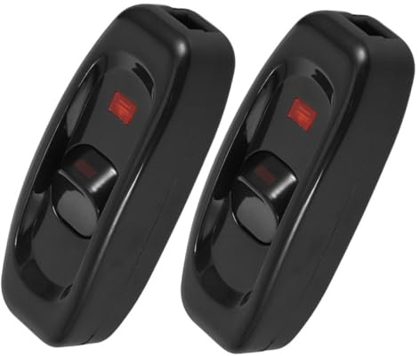 Operitacx 2 piezas Interruptor Pulsador para Lámpara de Mesa con Luz Indicadora Diseño Minimalista Negro Fácil de Usar para Control de Luz Habitaciones