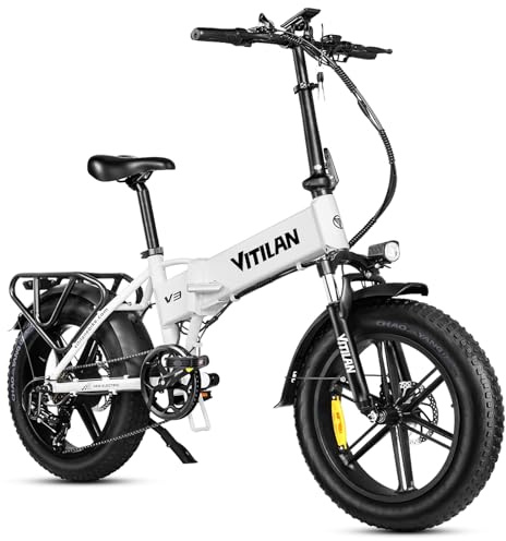 Zylvro Bicicleta eléctrica Plegable para Adultos, Bicicleta eléctrica con batería extraíble de 48 V 13 Ah, neumáticos Gruesos de 20“ × 4,0”, 7 velocidades, autonomía de 40-110 km