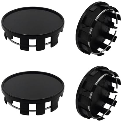 4 Stück 45mm Nabendeckel Kompatibel mit Leichtmetallfelgen, Radnabenkappen Felgendeckel Felgenkappen Wheel Caps Radnabenabdeckung (Schwarz)