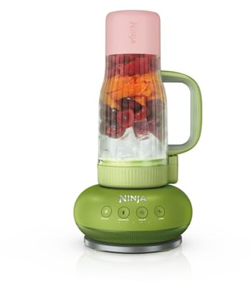 Ninja BlendBoss Blender, Portable Tumbler, Watermelon Bubblegum DB351UKGN | with Portable Tumbler, Personal Blender with Removeable Travel Tumbler, 3 Auto Preset Modes