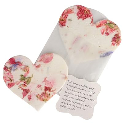 Set di 12 cuori rosa in carta semi, scrivibili e piantabili, con buste e guide per piantare, regalo per mamme o amanti delle piante per San Valentino, festa della mamma, matrimoni e celebrazioni della